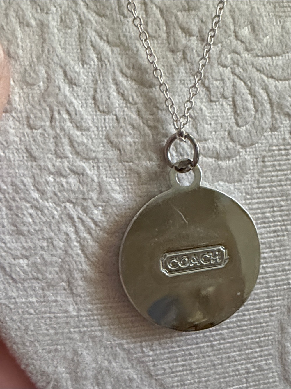 Coach vintage medallion gold charm with unbranded silver necklace - Picture 6 of 6